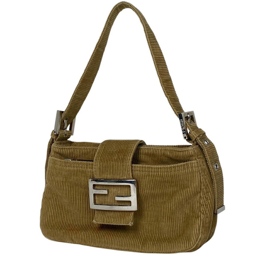 Fendi Zucca Logo Handbag Corduroy Brown - Picture 1 of 7